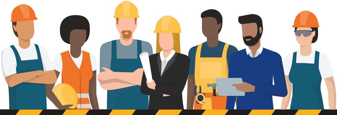 illustration of a group of construction workers